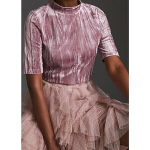 Anthropologie Velvet Blouse in Mauve